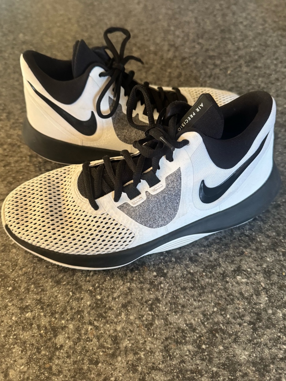 Nike Men’s Air Precision II - White and Black, size 6.5